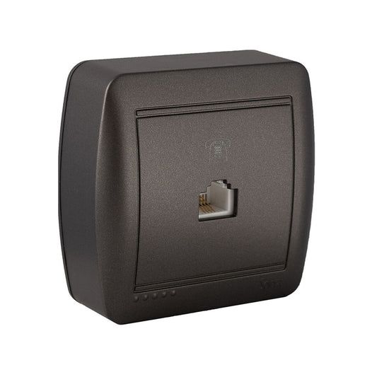 Telephone and ADSL socket Solera Mural Graphite RJ11, Solera, Electronics, Landline telephones and accessories, telephone-and-adsl-socket-solera-mural-graphite-rj11, Brand_Solera, category-reference-2609, category-reference-2617, category-reference-2619, category-reference-t-18372, category-reference-t-18373, category-reference-t-18378, category-reference-t-19653, Condition_NEW, office, Price_20 - 50, telephones & tablets, Teleworking, RiotNook