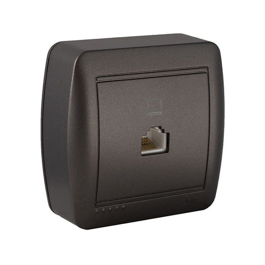 Telephone and ADSL socket Solera Mural Graphite RJ45, Solera, Electronics, Landline telephones and accessories, telephone-and-adsl-socket-solera-mural-graphite-rj45-1, Brand_Solera, category-reference-2609, category-reference-2617, category-reference-2619, category-reference-t-18372, category-reference-t-18373, category-reference-t-18378, category-reference-t-19653, Condition_NEW, office, Price_20 - 50, telephones & tablets, Teleworking, RiotNook