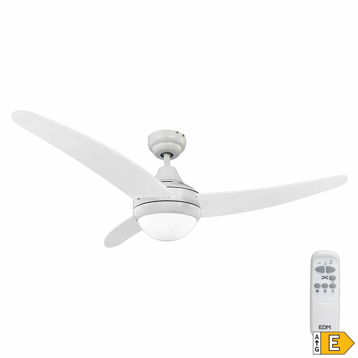 Ceiling Fan with Light EDM 33803 Egeo White 60 W, EDM, Lighting, Indoor lighting, ceiling-fan-with-light-edm-33803-egeo-white-60-w, Brand_EDM, category-reference-2399, category-reference-2450, category-reference-2451, category-reference-t-10333, category-reference-t-10347, category-reference-t-19657, Condition_NEW, led / lighting, Price_100 - 200, small electric appliances, summer, RiotNook
