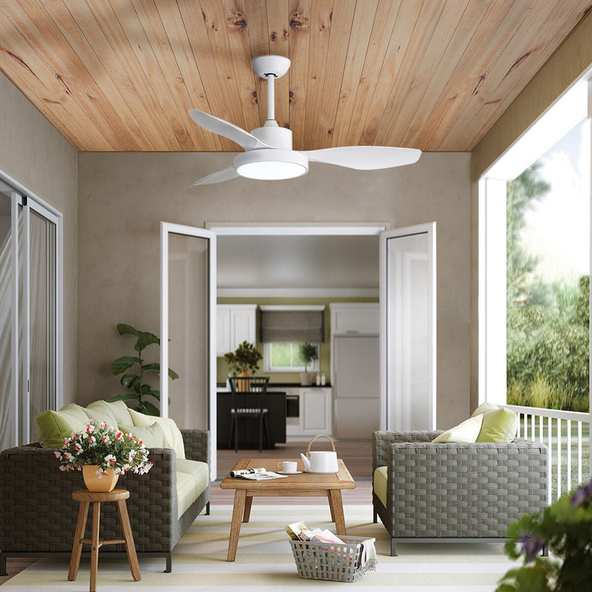 Ceiling Fan with Light EDM 33817 Arctic White 24 W 38 W 2160 Lm, EDM, Lighting, Indoor lighting, ceiling-fan-with-light-edm-33817-arctic-white-24-w-38-w-2160-lm, Brand_EDM, category-reference-2399, category-reference-2450, category-reference-2451, category-reference-t-10333, category-reference-t-10347, category-reference-t-19657, Condition_NEW, led / lighting, Price_200 - 300, small electric appliances, summer, RiotNook