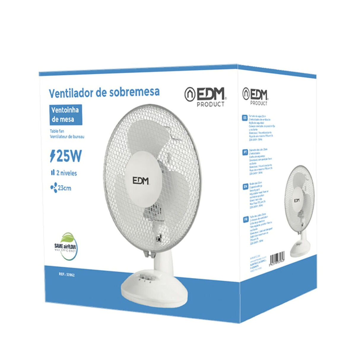 Table Fan EDM White 25 W Ø 23 x 36 cm, EDM, Home and cooking, Portable air conditioning, table-fan-edm-white-25-w-o-23-x-36-cm, Brand_EDM, category-reference-2399, category-reference-2450, category-reference-2451, category-reference-t-19656, category-reference-t-21087, category-reference-t-25217, Condition_NEW, ferretería, Price_20 - 50, summer, RiotNook