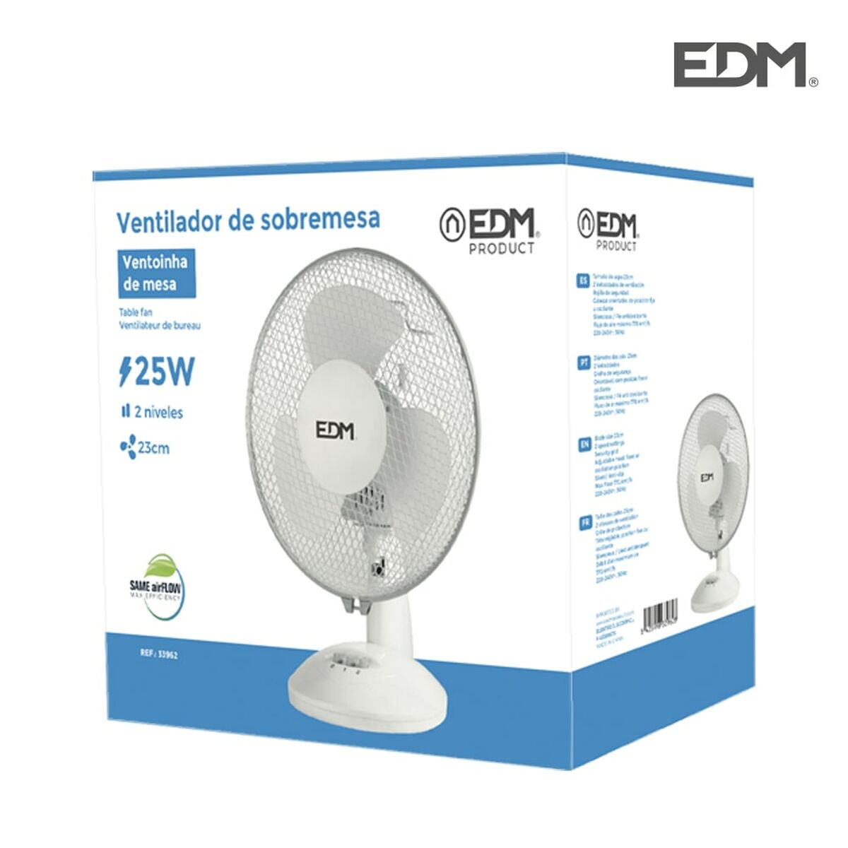 Table Fan EDM White 25 W Ø 23 x 36 cm, EDM, Home and cooking, Portable air conditioning, table-fan-edm-white-25-w-o-23-x-36-cm, Brand_EDM, category-reference-2399, category-reference-2450, category-reference-2451, category-reference-t-19656, category-reference-t-21087, category-reference-t-25217, Condition_NEW, ferretería, Price_20 - 50, summer, RiotNook