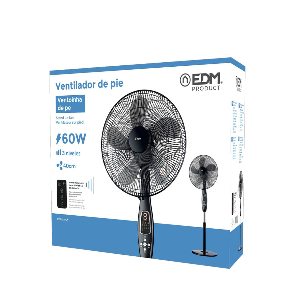 Freestanding Fan EDM Black 60 W, EDM, Home and cooking, Portable air conditioning, freestanding-fan-edm-black-60-w, Brand_EDM, category-reference-2399, category-reference-2450, category-reference-2451, category-reference-t-19656, category-reference-t-21087, category-reference-t-25217, Condition_NEW, ferretería, Price_50 - 100, summer, RiotNook