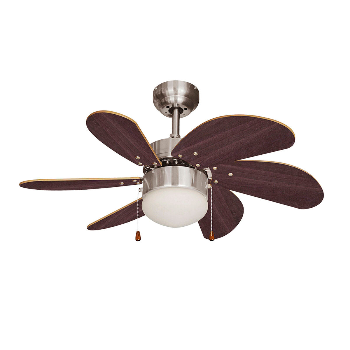 Ceiling Fan with Light EDM 33984 Aral Wengue nickel 50 W, EDM, Lighting, Indoor lighting, ceiling-fan-with-light-edm-33984-aral-wengue-nickel-50-w, Brand_EDM, category-reference-2399, category-reference-2450, category-reference-2451, category-reference-t-10333, category-reference-t-10347, category-reference-t-19657, Condition_NEW, led / lighting, Price_100 - 200, small electric appliances, summer, RiotNook