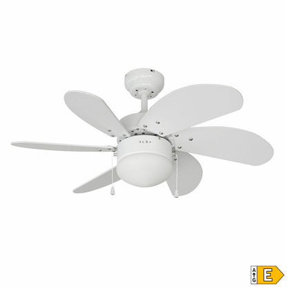 Ceiling Fan with Light EDM 33985 Aral White 50 W, EDM, Lighting, Indoor lighting, ceiling-fan-with-light-edm-33985-aral-white-50-w, Brand_EDM, category-reference-2399, category-reference-2450, category-reference-2451, category-reference-t-10333, category-reference-t-10347, category-reference-t-19657, Condition_NEW, led / lighting, Price_100 - 200, small electric appliances, summer, RiotNook