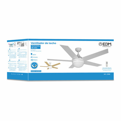 Ceiling Fan with Light EDM 33988 Adriatico White 60 W, EDM, Lighting, Indoor lighting, ceiling-fan-with-light-edm-33988-adriatico-white-60-w, Brand_EDM, category-reference-2399, category-reference-2450, category-reference-2451, category-reference-t-10333, category-reference-t-10347, category-reference-t-19657, Condition_NEW, led / lighting, Price_200 - 300, small electric appliances, summer, RiotNook