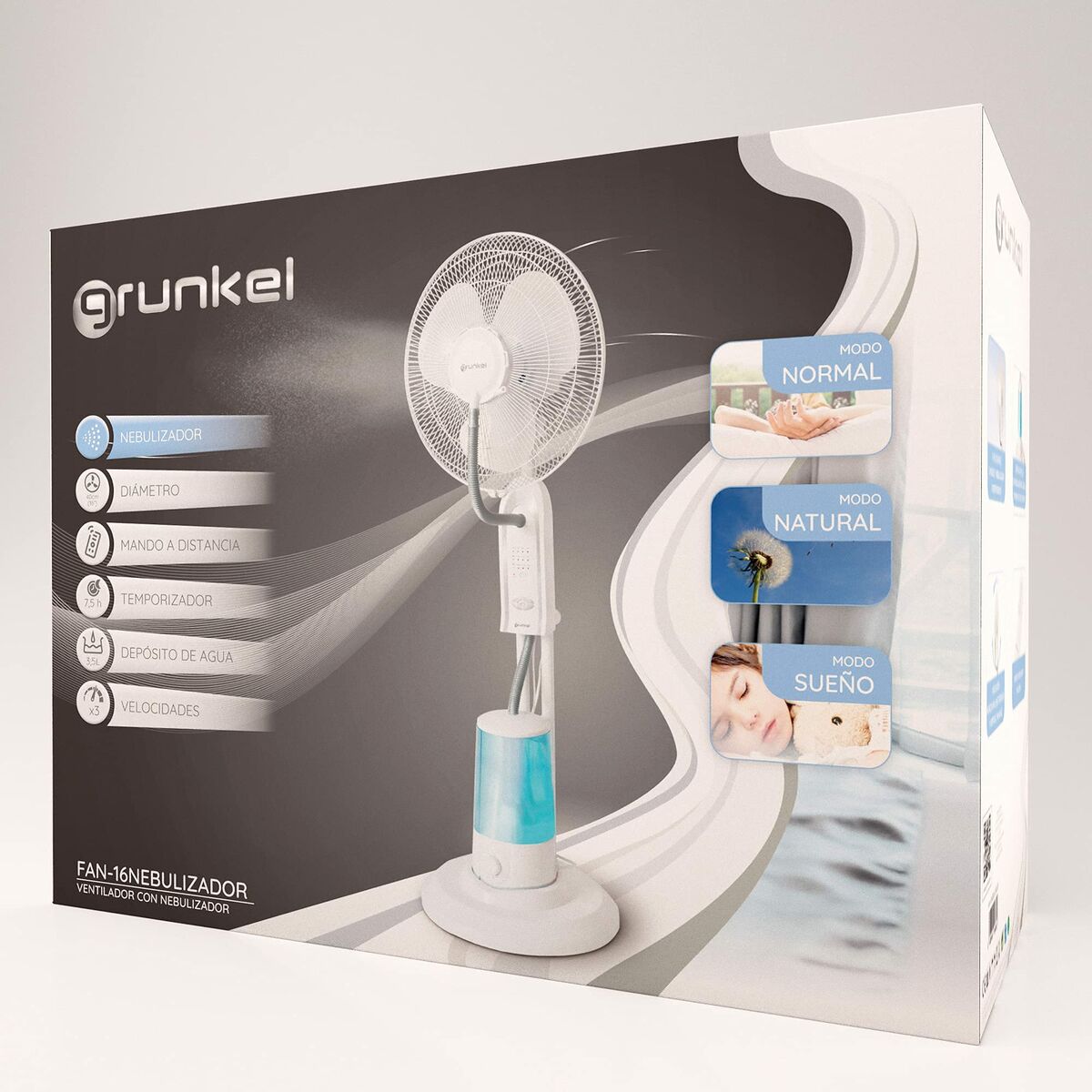 Pedestal Misting Fan Grunkel FAN-16NEBULIZADOR White 75 W, Grunkel, Home and cooking, Portable air conditioning, pedestal-misting-fan-grunkel-fan-16nebulizador-white-75-w, Brand_Grunkel, category-reference-2399, category-reference-2450, category-reference-2451, category-reference-t-19656, category-reference-t-21087, category-reference-t-25217, Condition_NEW, ferretería, office, Price_50 - 100, summer, RiotNook