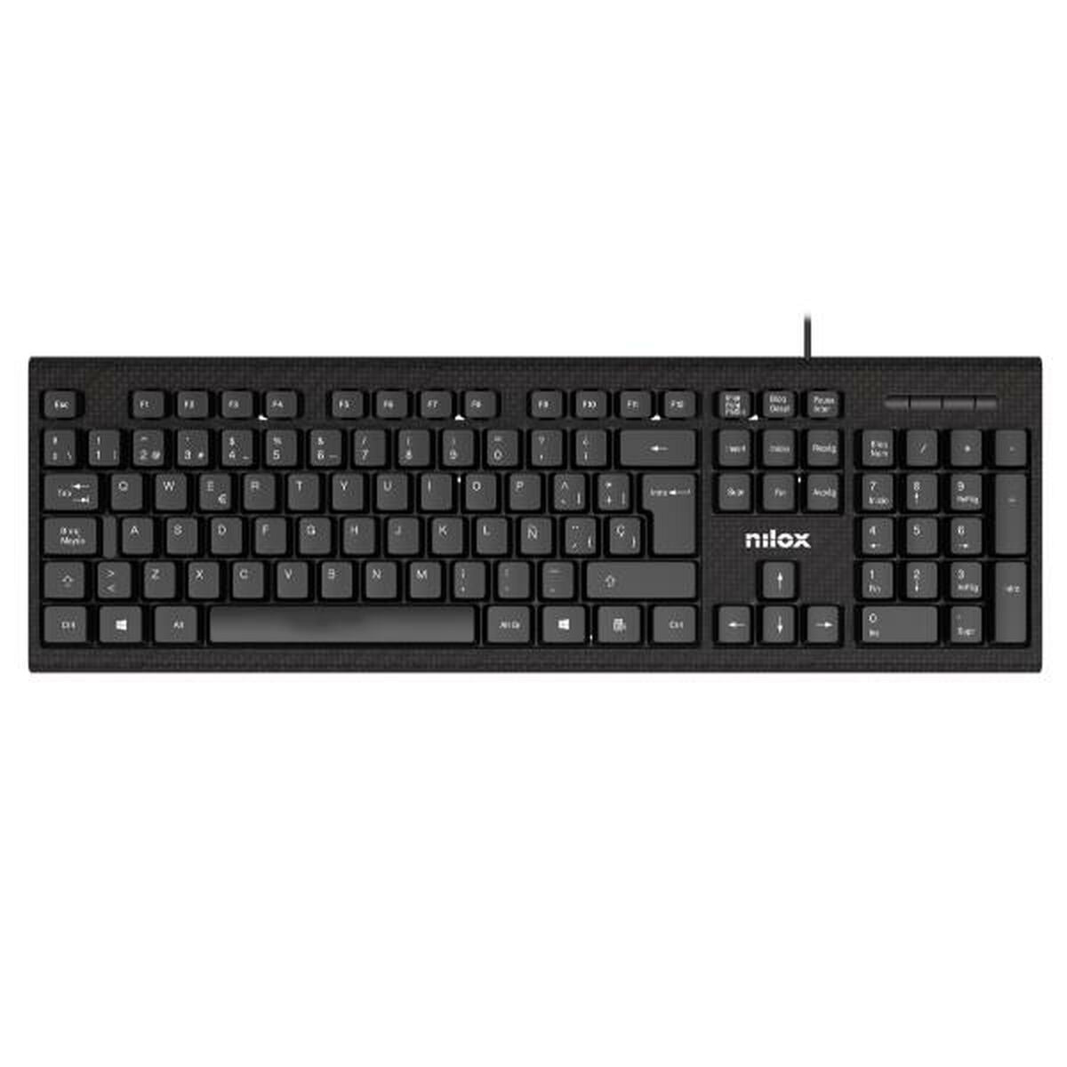 Keyboard Nilox NXKBE000011 Black Spanish Qwerty, Nilox, Computing, Accessories, keyboard-nilox-nxkbe000011-black-spanish-qwerty, :QWERTY, :Spanish, Brand_Nilox, category-reference-2609, category-reference-2642, category-reference-2646, category-reference-t-19685, category-reference-t-19908, category-reference-t-21353, category-reference-t-25628, computers / peripherals, Condition_NEW, office, Price_20 - 50, Teleworking, RiotNook
