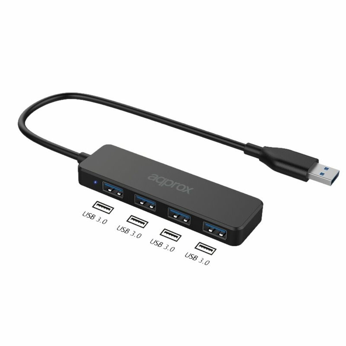 USB Hub approx! APPC49 4 Ports, approx!, Computing, Accessories, usb-hub-approx-appc49-4-ports, Brand_approx!, category-reference-2609, category-reference-2803, category-reference-2829, category-reference-t-19685, category-reference-t-19908, Condition_NEW, networks/wiring, Price_20 - 50, Teleworking, RiotNook