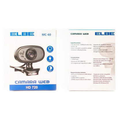 Webcam ELBE MC-60 Black, ELBE, Computing, Accessories, webcam-elbe-mc-60-black, :HD, :Webcam, Brand_ELBE, category-reference-2609, category-reference-2642, category-reference-2844, category-reference-t-19685, category-reference-t-19908, category-reference-t-21340, computers / peripherals, Condition_NEW, office, Price_20 - 50, RiotNook