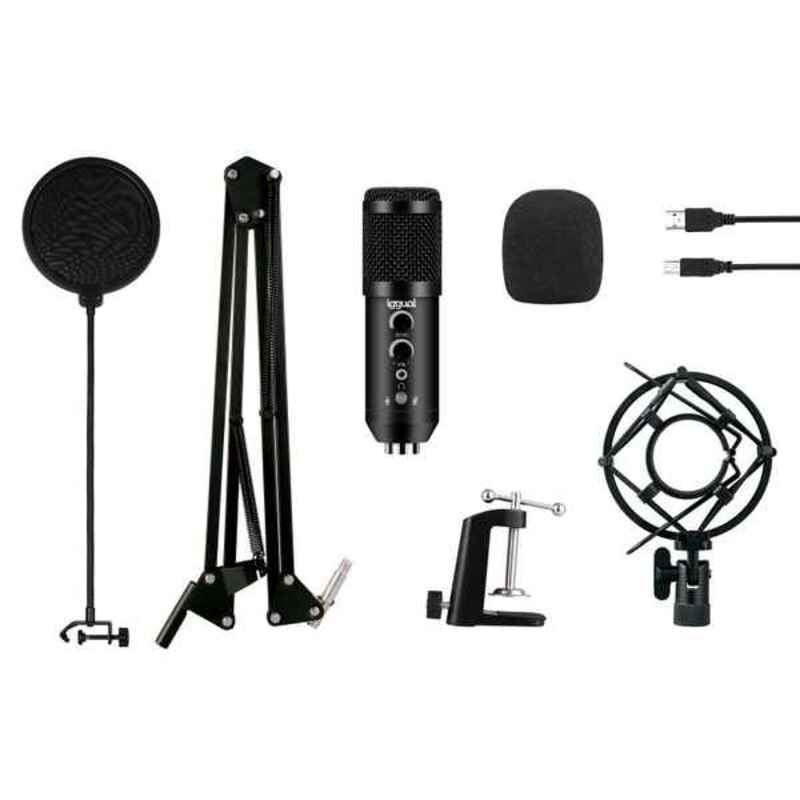 Table-top Microphone iggual Pro Voice IGG317150 USB Black, iggual, Computing, Accessories, table-top-microphone-iggual-pro-voice-igg317150-usb-black, :Microphone, Brand_iggual, category-reference-2609, category-reference-2642, category-reference-2847, category-reference-t-19685, category-reference-t-19908, category-reference-t-21340, computers / peripherals, Condition_NEW, entertainment, gadget, music, office, Price_20 - 50, Teleworking, RiotNook