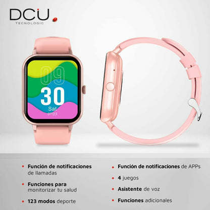 Smartwatch DCU CURVED GLASS PRO Pink, DCU Tecnologic, Electronics, smartwatch-dcu-curved-glass-pro-pink, :Pink, Brand_DCU Tecnologic, category-reference-2609, category-reference-2617, category-reference-2634, category-reference-t-19653, Condition_NEW, original gifts, Price_50 - 100, telephones & tablets, Teleworking, wifi y bluetooth, RiotNook