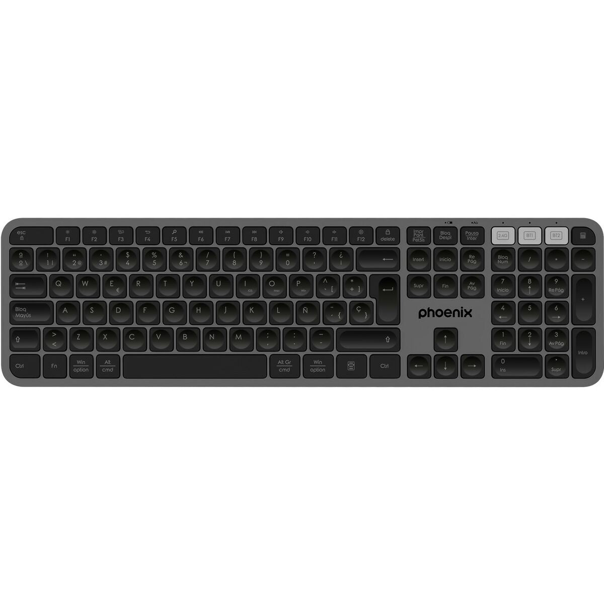 Bluetooth Keyboard Phoenix K300 Grey Spanish Qwerty, Phoenix, Computing, Accessories, bluetooth-keyboard-phoenix-k300-grey-spanish-qwerty, :QWERTY, :Spanish, Brand_Phoenix, category-reference-2609, category-reference-2642, category-reference-2646, category-reference-t-19685, category-reference-t-19908, category-reference-t-21353, category-reference-t-25628, computers / peripherals, Condition_NEW, office, Price_20 - 50, Teleworking, RiotNook