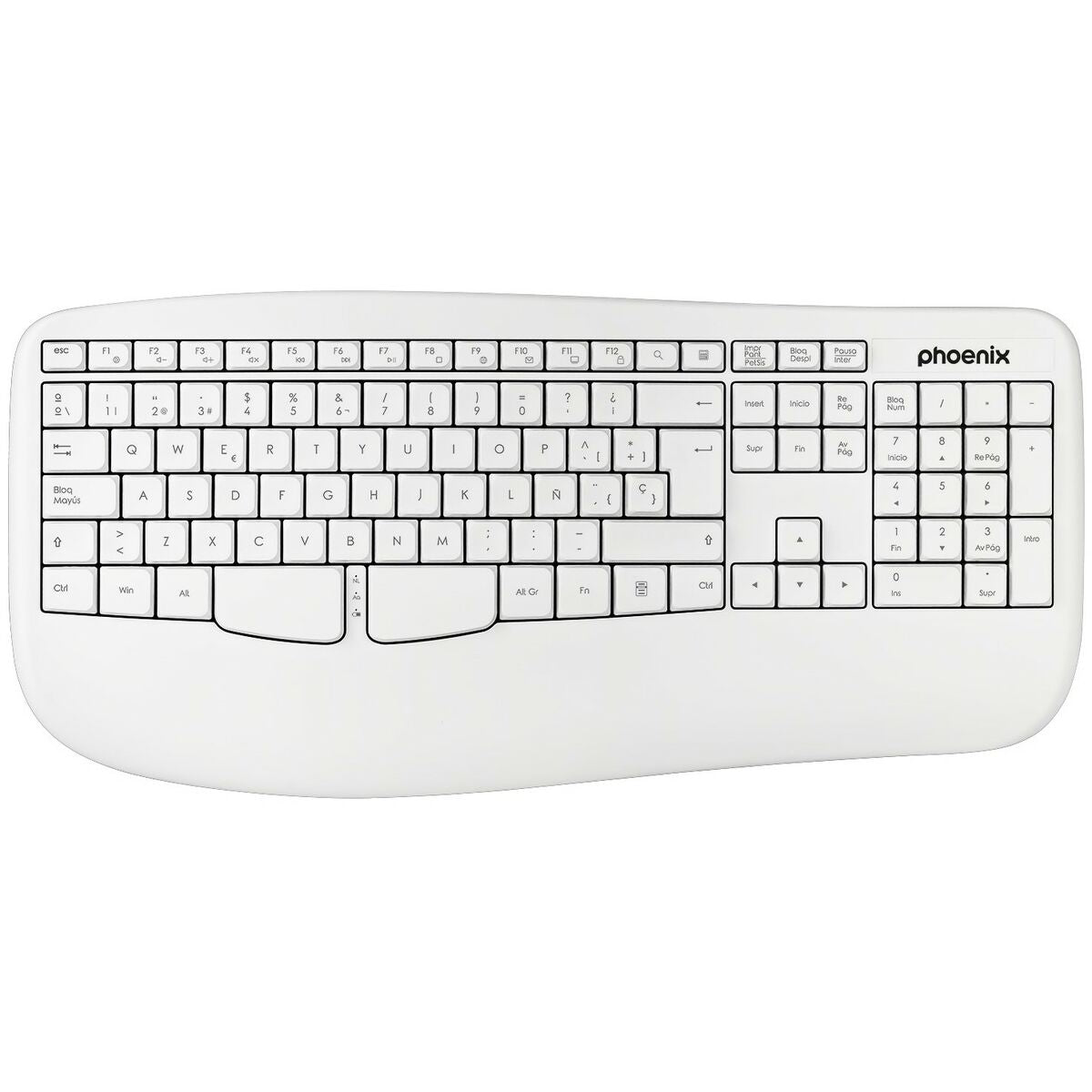 Wireless Keyboard Phoenix K201 White Spanish Qwerty, Phoenix, Computing, Accessories, wireless-keyboard-phoenix-k201-white-spanish-qwerty, :QWERTY, :Spanish, Brand_Phoenix, category-reference-2609, category-reference-2642, category-reference-2646, category-reference-t-19685, category-reference-t-19908, category-reference-t-21353, computers / peripherals, Condition_NEW, office, Price_20 - 50, Teleworking, RiotNook