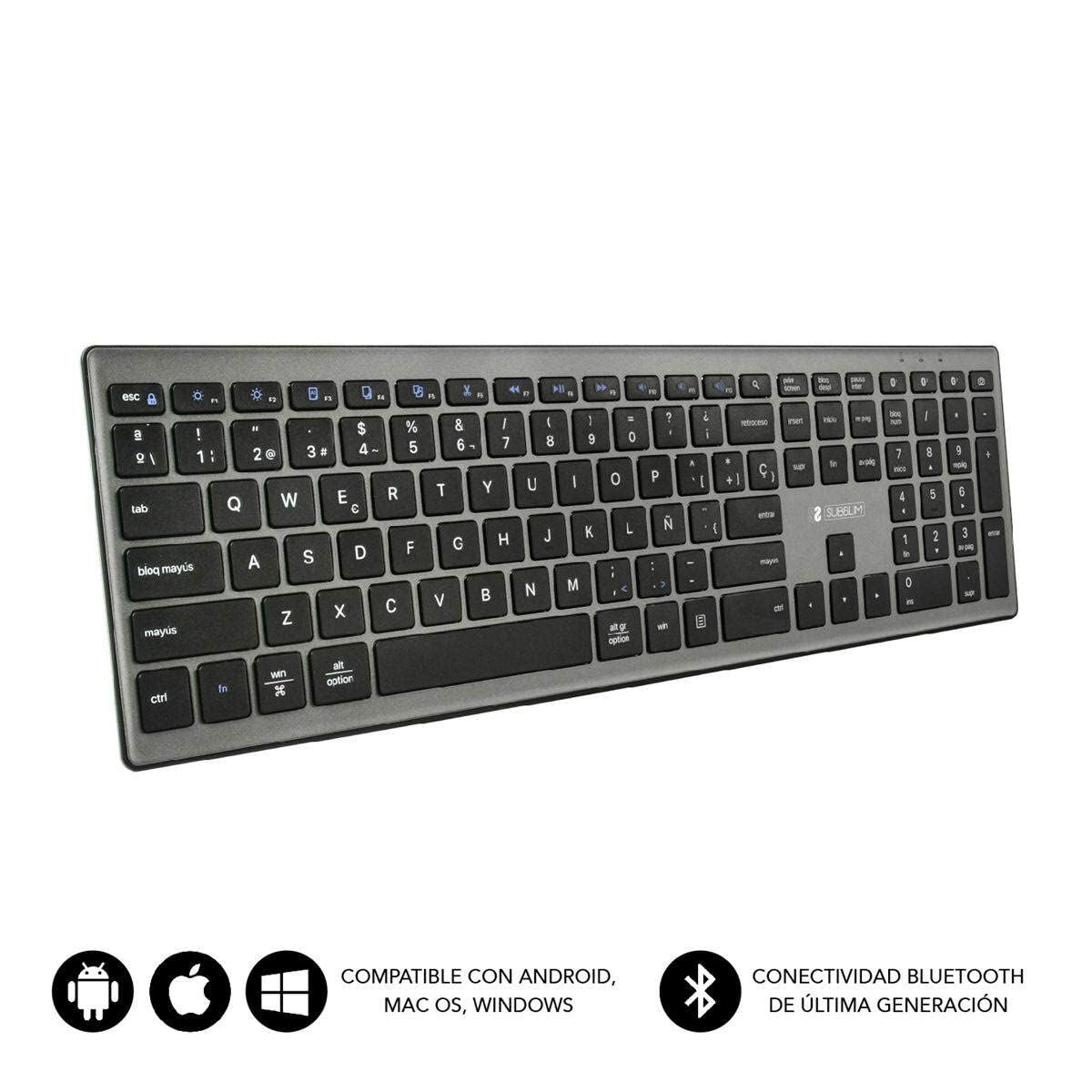 Keyboard Subblim SUBKB-2PUE201 Black, Subblim, Computing, Accessories, keyboard-subblim-subkb-2pue201-black, :QWERTY, :Spanish, Brand_Subblim, category-reference-2609, category-reference-2642, category-reference-2646, category-reference-t-19685, category-reference-t-19908, category-reference-t-21353, computers / peripherals, Condition_NEW, office, Price_20 - 50, Teleworking, RiotNook