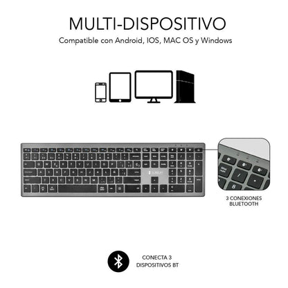 Keyboard Subblim SUBKB-2PUE201 Black, Subblim, Computing, Accessories, keyboard-subblim-subkb-2pue201-black, :QWERTY, :Spanish, Brand_Subblim, category-reference-2609, category-reference-2642, category-reference-2646, category-reference-t-19685, category-reference-t-19908, category-reference-t-21353, computers / peripherals, Condition_NEW, office, Price_20 - 50, Teleworking, RiotNook