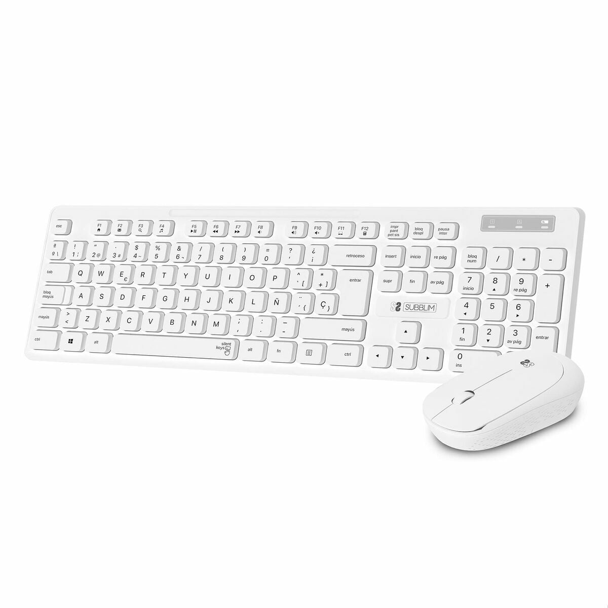 Keyboard and Wireless Mouse Subblim SUBKBC-CSSW11 White Spanish Qwerty, Subblim, Computing, Accessories, keyboard-and-wireless-mouse-subblim-subkbc-cssw11-white-spanish-qwerty, Brand_Subblim, category-reference-2609, category-reference-2642, category-reference-2646, category-reference-t-19685, category-reference-t-19908, category-reference-t-21353, category-reference-t-25625, computers / peripherals, Condition_NEW, office, Price_20 - 50, Teleworking, RiotNook