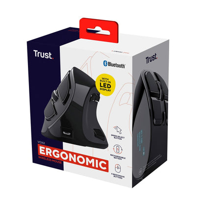 Wireless Mouse Trust Voxx Black Ergonomic Vertical Bluetooth Rechargeable, Trust, Computing, Accessories, wireless-mouse-trust-voxx-black-ergonomic-vertical-bluetooth-rechargeable, Brand_Trust, category-reference-2609, category-reference-2642, category-reference-2656, category-reference-t-19685, category-reference-t-19908, category-reference-t-21353, category-reference-t-25626, computers / peripherals, Condition_NEW, office, Price_50 - 100, Teleworking, RiotNook