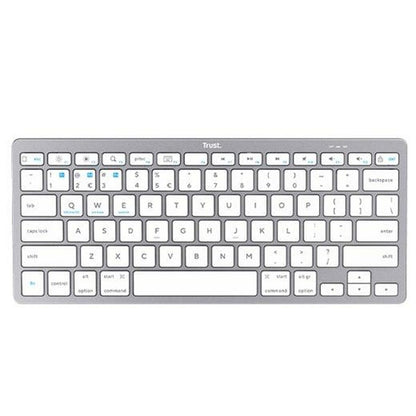 Keyboard Trust White Silver Spanish Qwerty, Trust, Computing, Accessories, keyboard-trust-white-silver-spanish-qwerty, Brand_Trust, category-reference-2609, category-reference-2642, category-reference-2646, category-reference-t-19685, category-reference-t-19908, category-reference-t-21353, category-reference-t-25628, computers / peripherals, Condition_NEW, office, Price_20 - 50, Teleworking, RiotNook
