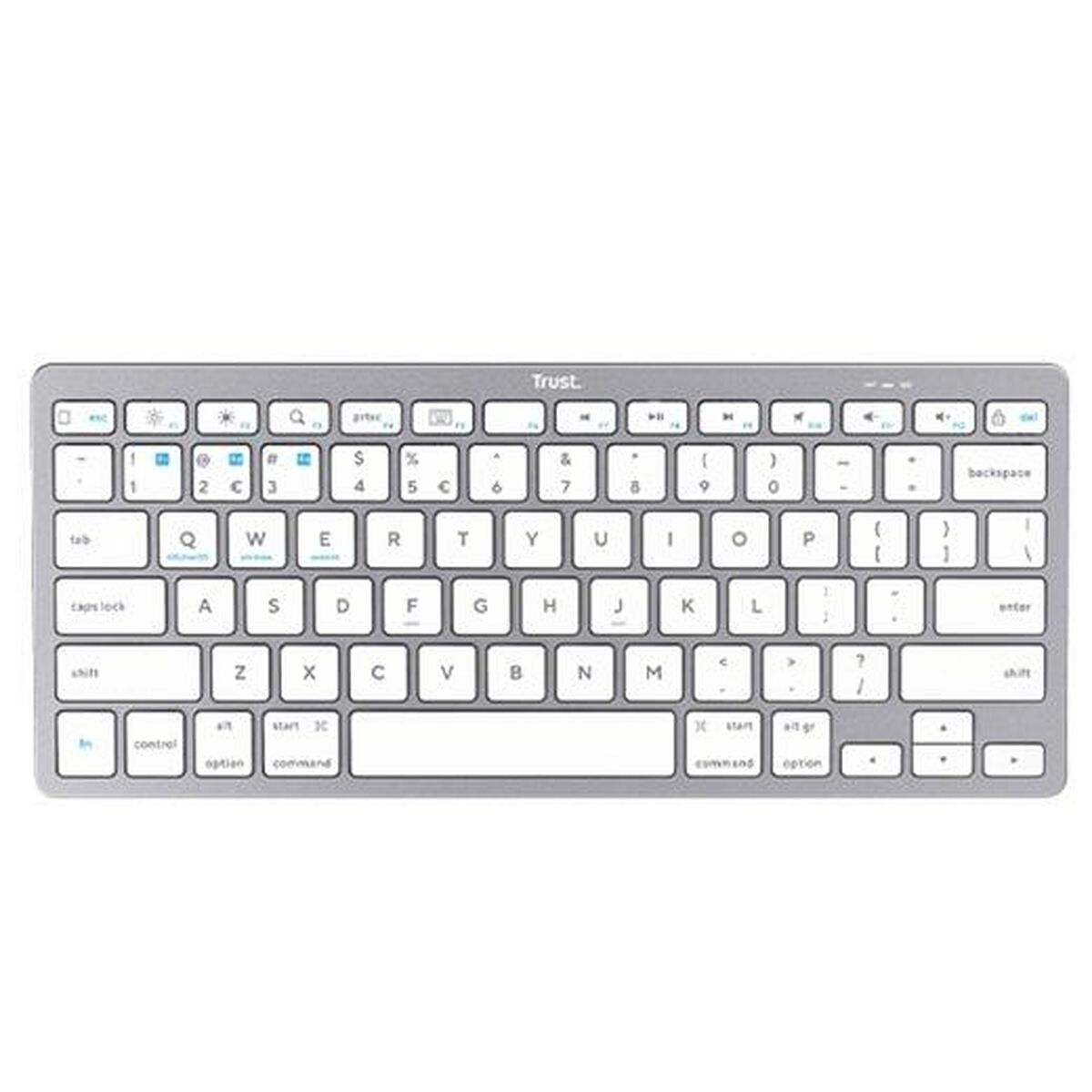 Keyboard Trust White Silver Spanish Qwerty, Trust, Computing, Accessories, keyboard-trust-white-silver-spanish-qwerty, Brand_Trust, category-reference-2609, category-reference-2642, category-reference-2646, category-reference-t-19685, category-reference-t-19908, category-reference-t-21353, category-reference-t-25628, computers / peripherals, Condition_NEW, office, Price_20 - 50, Teleworking, RiotNook