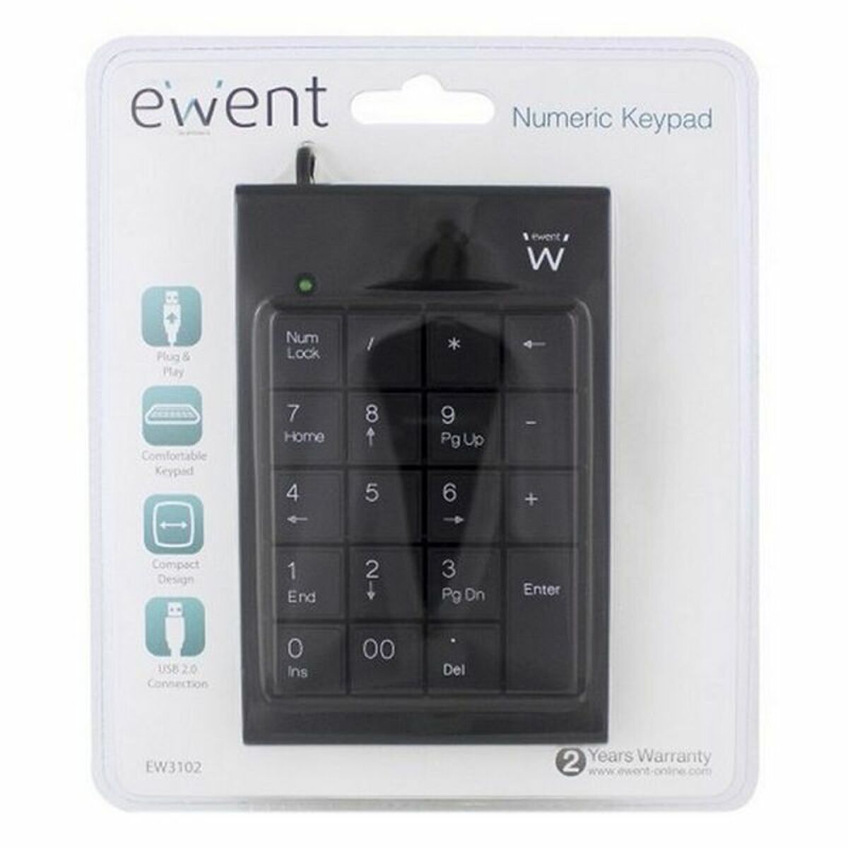 19-Key Keyboard Ewent EW3102 Black, Ewent, Computing, Accessories, 19-key-keyboard-ewent-ew3102-black-1, Brand_Ewent, category-reference-2609, category-reference-2642, category-reference-2646, category-reference-t-19685, category-reference-t-19908, category-reference-t-21353, computers / peripherals, Condition_NEW, office, Price_20 - 50, Teleworking, RiotNook