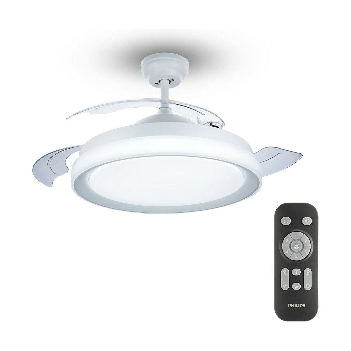 Ceiling Fan with Light Philips Lighting Bliss White 4500 Lm (2700k) (4000 K), Philips, Lighting, Indoor lighting, ceiling-fan-with-light-philips-lighting-bliss-white-4500-lm-2700k-4000-k, Brand_Philips, category-reference-2399, category-reference-2450, category-reference-2451, category-reference-t-10333, category-reference-t-10347, category-reference-t-19657, Condition_NEW, led / lighting, Price_100 - 200, small electric appliances, summer, RiotNook