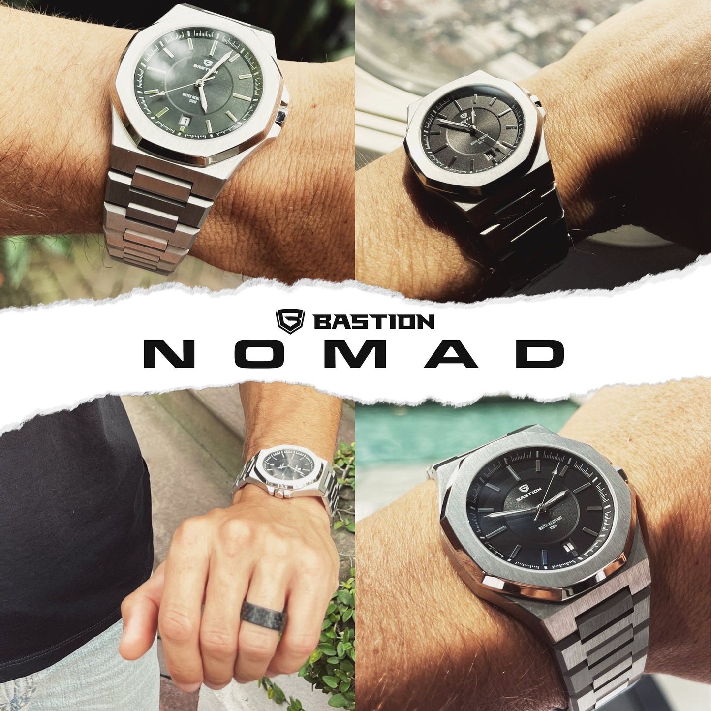 NOMAD - STAINLESS STEEL AUTOMATIC 42MM WATCH, WATERPROOF 10ATM (100m), Nomad, Watches, cote-d-azur-nomad-watch-1506397764, category-reference-2994, Watch, Water, RiotNook