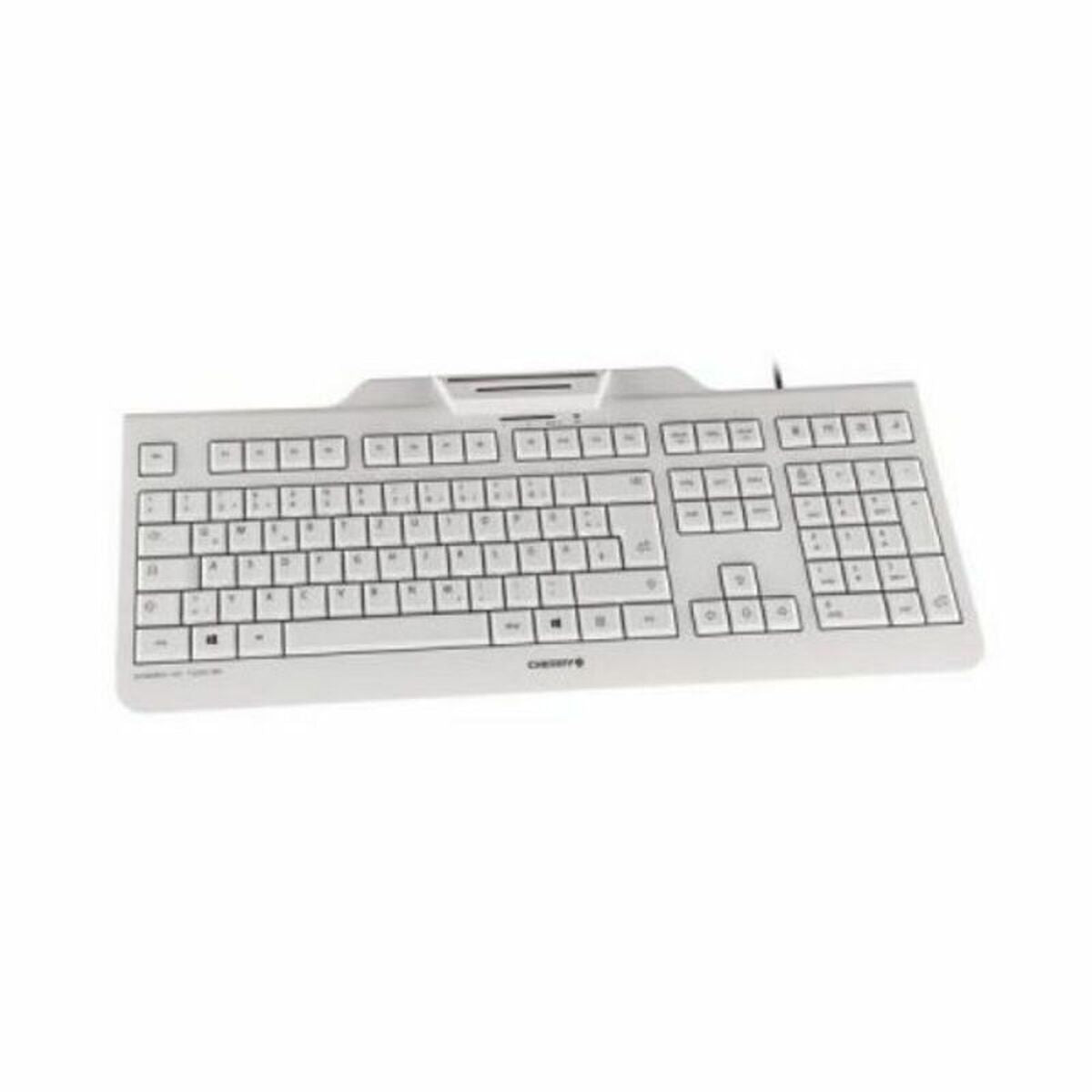 Keyboard with Reader Cherry JK-A0100ES-0 White, Cherry, Computing, Accessories, keyboard-with-reader-cherry-jk-a0100es-0-white, :Spanish, Brand_Cherry, category-reference-2609, category-reference-2642, category-reference-2646, category-reference-t-19685, category-reference-t-19908, category-reference-t-21353, computers / peripherals, Condition_NEW, office, Price_50 - 100, Teleworking, RiotNook