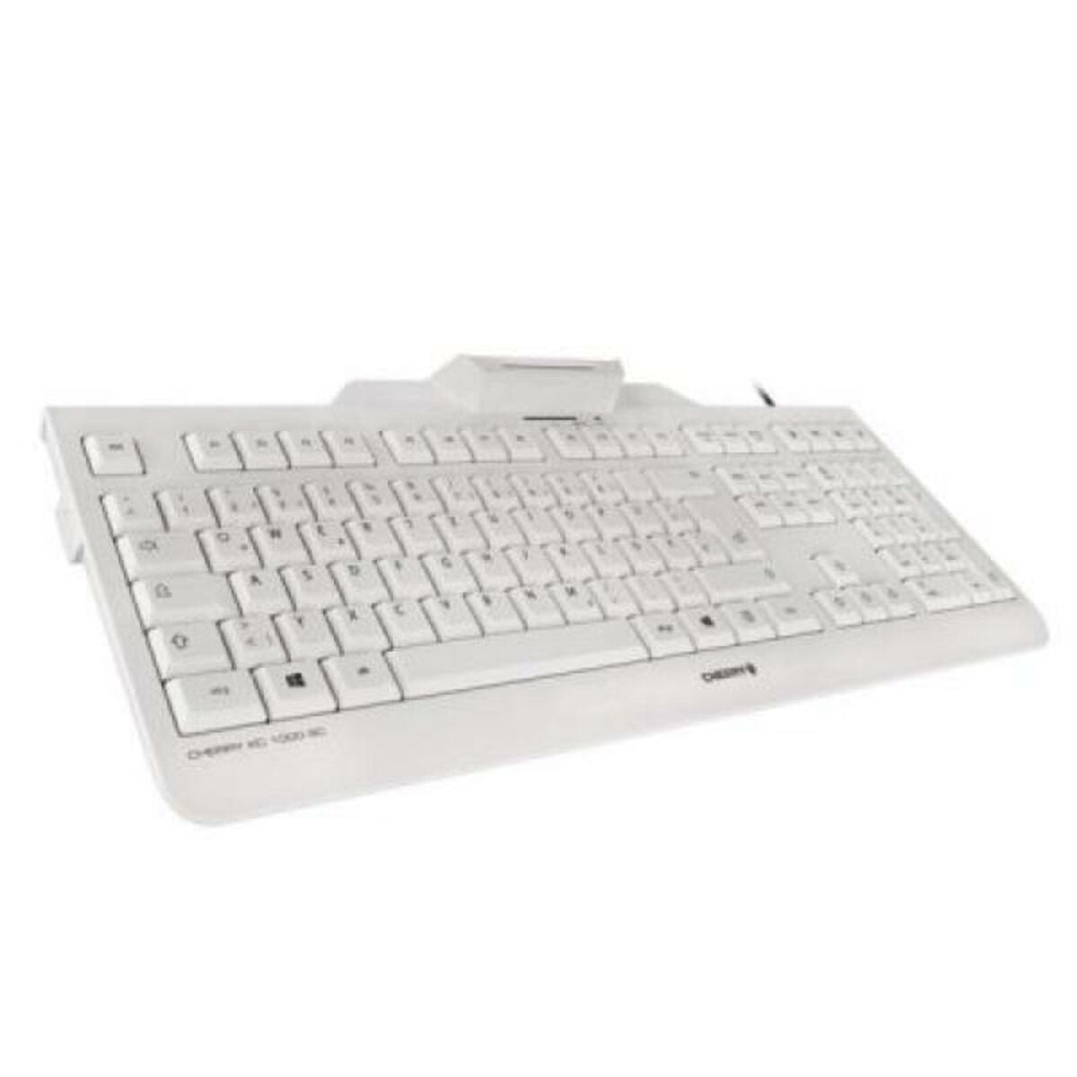 Keyboard with Reader Cherry JK-A0100ES-0 White, Cherry, Computing, Accessories, keyboard-with-reader-cherry-jk-a0100es-0-white, :Spanish, Brand_Cherry, category-reference-2609, category-reference-2642, category-reference-2646, category-reference-t-19685, category-reference-t-19908, category-reference-t-21353, computers / peripherals, Condition_NEW, office, Price_50 - 100, Teleworking, RiotNook