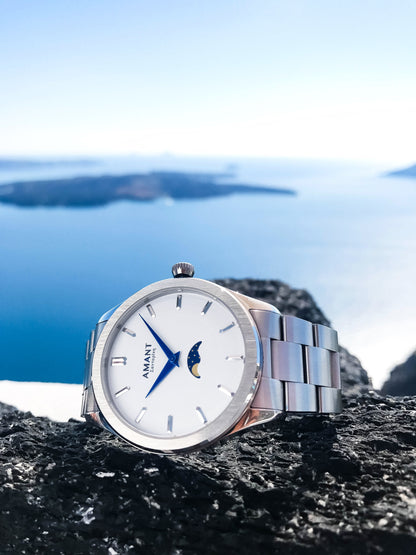 SANTORINI MOONPHASE, AMANT, Watches, santorini-moonphase-1191751375, Analog watch, Blue, category-reference-2994, Watch, RiotNook