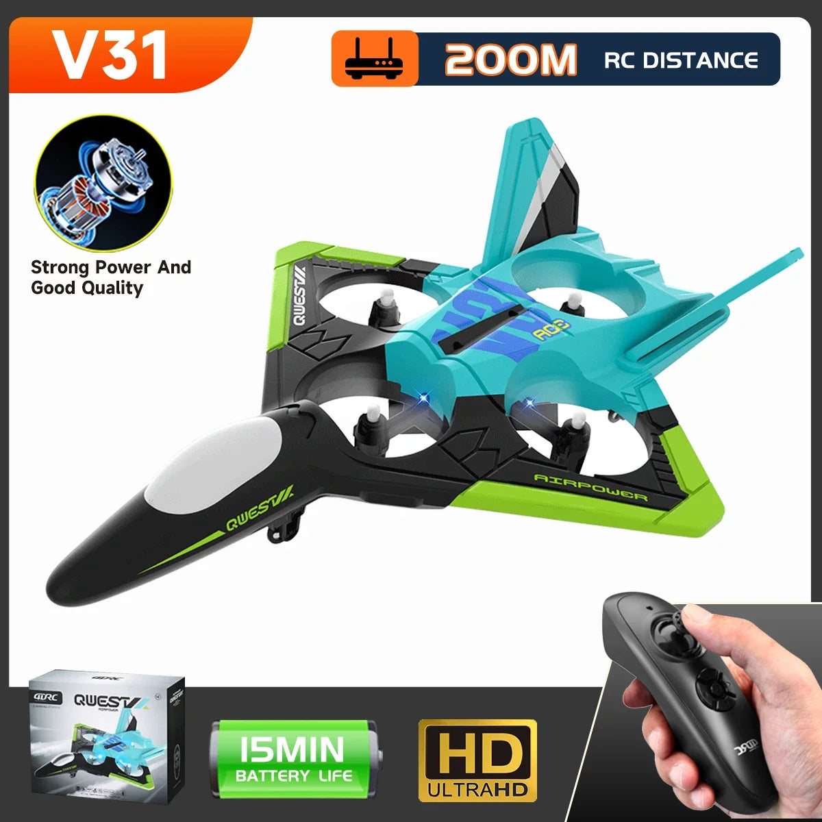 V31 Drone Fighter 4CH Remote Control Aircraft 4K Camera Aerial, RiotNook, Other, v31-drone-fighter-4ch-remote-control-aircraft-4k-camera-aerial-1097765266, Drones & Accessories, RiotNook