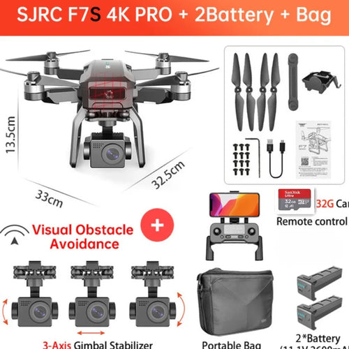 SJRC F7 4K PRO Camera Drone GPS HD 5G WiFi FPV 3KM 3 Axis Gimbal EIS, RiotNook, Other, sjrc-f7-4k-pro-camera-drone-gps-hd-5g-wifi-fpv-3km-3-axis-gimbal-eis-1509247951, Drones & Accessories, RiotNook