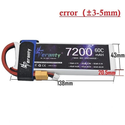 Upgrade 7200MAH 7.4V 60C LiPo Battery 2S With T TRX XT90 Plug For RC, RiotNook, Other, upgrade-7200mah-7-4v-60c-lipo-battery-2s-with-t-trx-xt90-plug-for-rc-22682339, Drones & Accessories, RiotNook