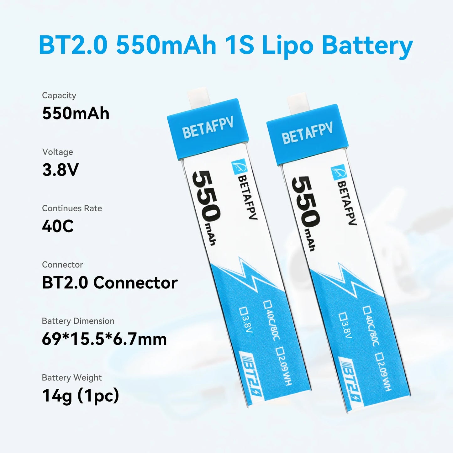 BETAFPV BT2.0 550mAh 1S 40C HV Battery 4pcs/8pcs for Cetus Pro/Cetus X, RiotNook, Other, betafpv-bt2-0-550mah-1s-40c-hv-battery-4pcs-8pcs-for-cetus-pro-cetus-x-350054304, Drones & Accessories, RiotNook