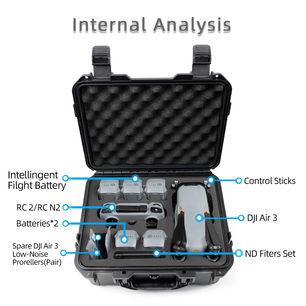 For DJI Air 3 Case Black Handheld Explosin-proof Box For DJI Air 3, RiotNook, Other, for-dji-air-3-case-black-handheld-explosin-proof-box-for-dji-air-3-773928083, Drones & Accessories, RiotNook