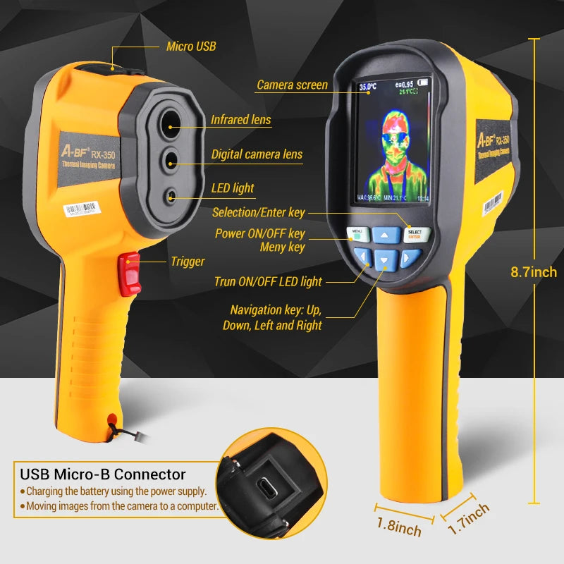 A-BF RX-350/RX-500 Industrial Infrared Thermal Imaging Camera, RiotNook, Other, a-bf-rx-350-rx-500-industrial-infrared-thermal-imaging-camera-687522053, Thermal Imagers, RiotNook