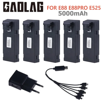 E88 Battery Original 3.7V 5000mAh Li-po Battery For RC Drone E88