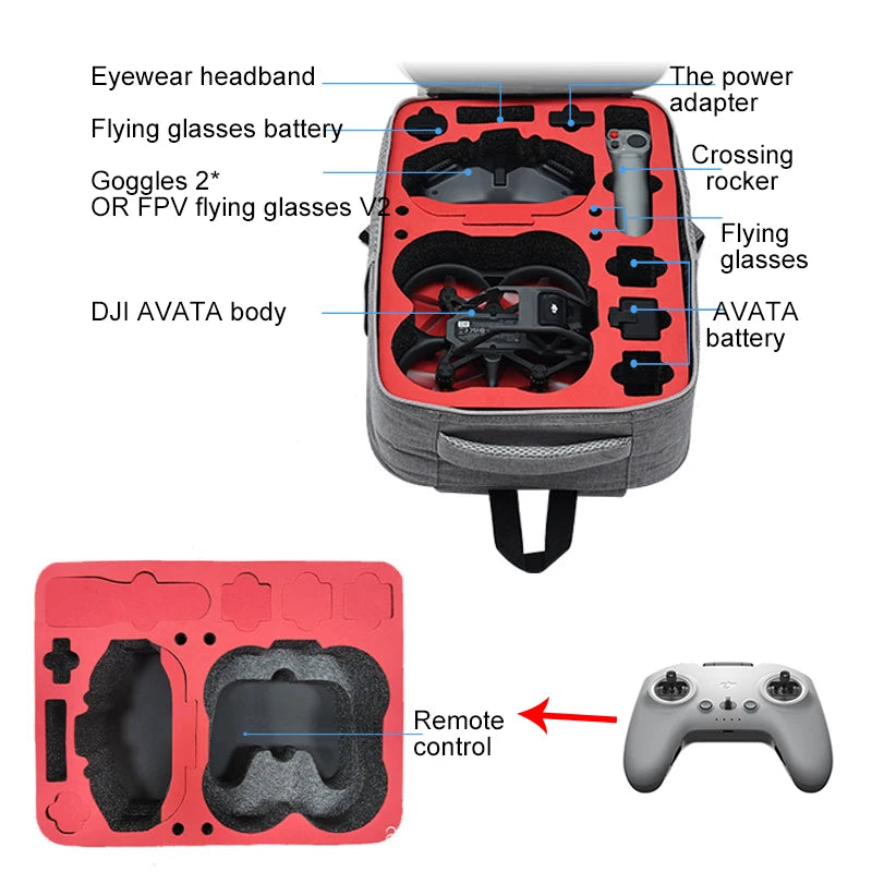 For DJI Avata Backpack Flight Glasses Storage Bag For DJI Avata Remote, RiotNook, Other, for-dji-avata-backpack-flight-glasses-storage-bag-for-dji-avata-remote-595110391, Drones & Accessories, RiotNook