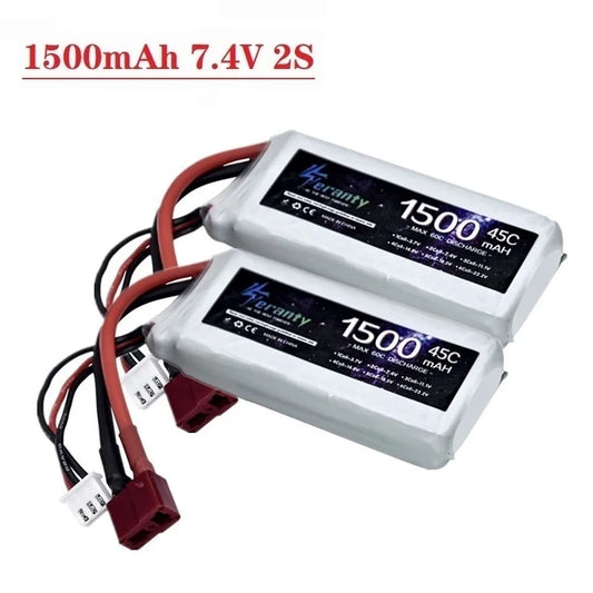 2S Lipo 7.4V 1500mAh Battery With T XT30 XT60 JST Plug For