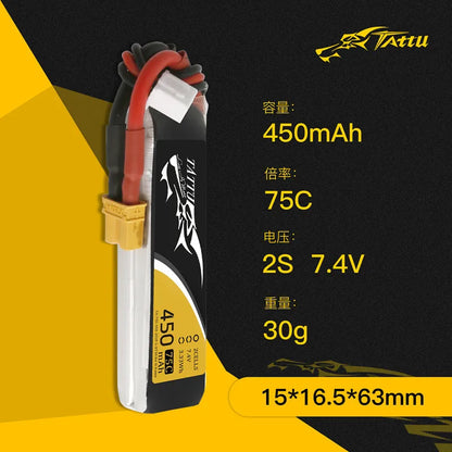 4pcs TATTU 450mAh 75C 7.4V Lipo Battery For RC Helicopter Quadcopter, RiotNook, Other, 4pcs-tattu-450mah-75c-7-4v-lipo-battery-for-rc-helicopter-quadcopter-1011330268, Drones & Accessories, RiotNook