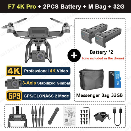 SJRC F7 4K PRO Camera Drone GPS HD 5G WiFi FPV 3KM 3 Axis Gimbal EIS, RiotNook, Other, sjrc-f7-4k-pro-camera-drone-gps-hd-5g-wifi-fpv-3km-3-axis-gimbal-eis-1509247951, Drones & Accessories, RiotNook