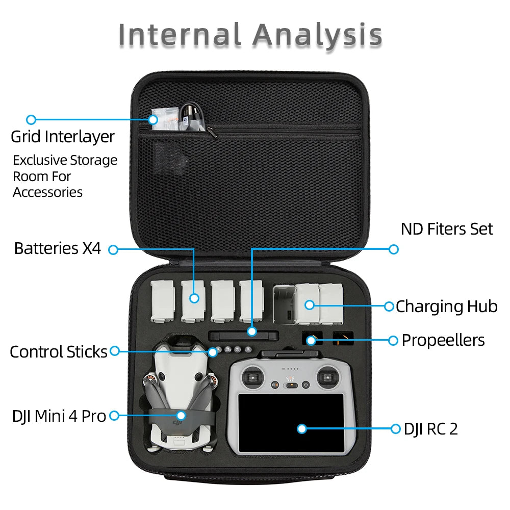 For DJI Mini 4 Pro Suitcase Dji Drone 4 Case Silver/black Accessory, RiotNook, Other, for-dji-mini-4-pro-suitcase-dji-drone-4-case-silver-black-accessory-1388766273, Drones & Accessories, RiotNook