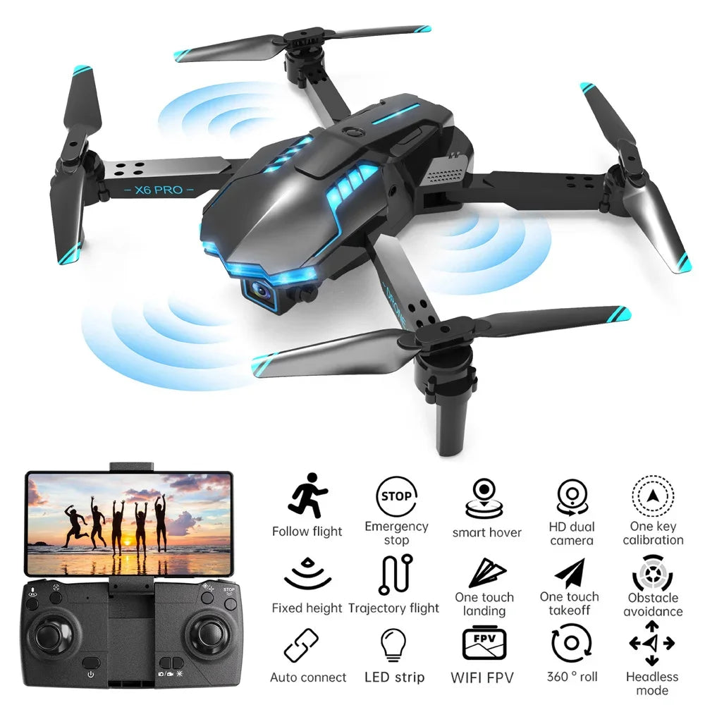 X6 Pro Drone With 4K Profession HD Dual Camera Foldable WiFi FPV Dron, RiotNook, Other, x6-pro-drone-with-4k-profession-hd-dual-camera-foldable-wifi-fpv-dron-1621182124, , RiotNook