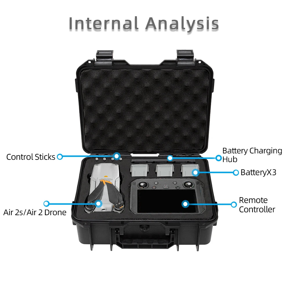 Explosion proof case suitcase For DJI Mavic Air 2 waterproof storage, RiotNook, Other, explosion-proof-case-suitcase-for-dji-mavic-air-2-waterproof-storage-445769282, Drones & Accessories, RiotNook