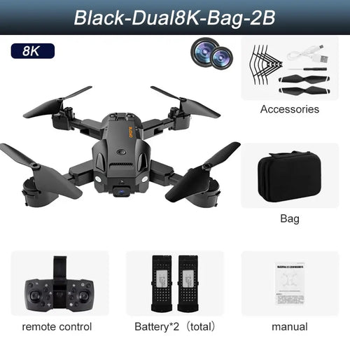 New Q6 5G WIFI 4k Drone HD Dual Camera FPV RC Drone With 1080P Folding, RiotNook, Other, new-q6-5g-wifi-4k-drone-hd-dual-camera-fpv-rc-drone-with-1080p-folding-1152234043, Drones & Accessories, RiotNook