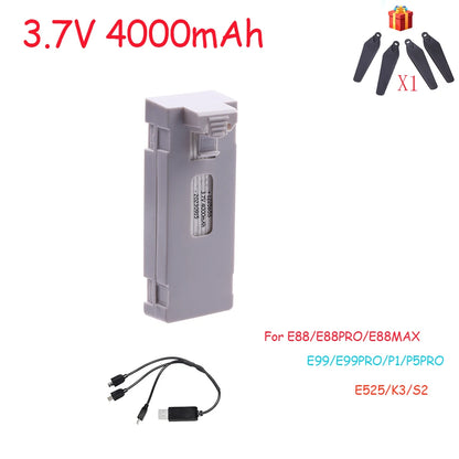 3.7V 4000mAh Rechargeable Lipo battery For RC Drone E88 E88PRO E99 S2, RiotNook, Other, 3-7v-4000mah-rechargeable-lipo-battery-for-rc-drone-e88-e88pro-e99-s2-708062295, Drones & Accessories, RiotNook