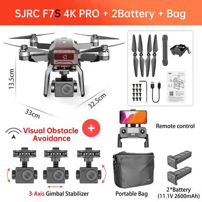 SJRC F7 4K PRO Camera Drone GPS HD 5G WiFi FPV 3KM 3 Axis Gimbal EIS, RiotNook, Other, sjrc-f7-4k-pro-camera-drone-gps-hd-5g-wifi-fpv-3km-3-axis-gimbal-eis-1509247951, Drones & Accessories, RiotNook