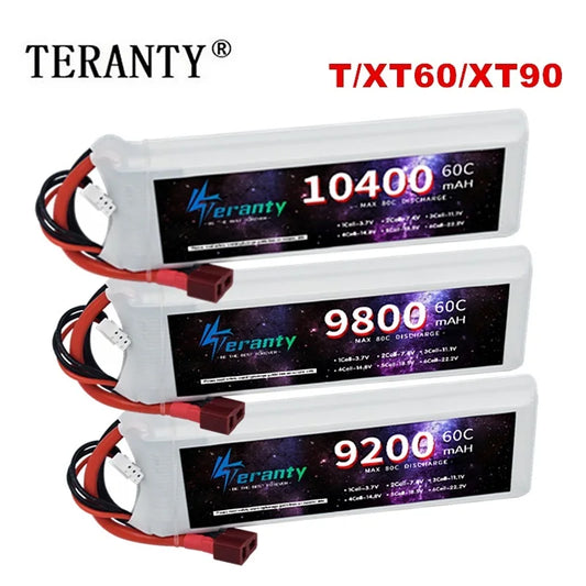 TERANTY 2S 9200mAh 9800mAh 10400mAh 60C 7.4V LiPo Battery with