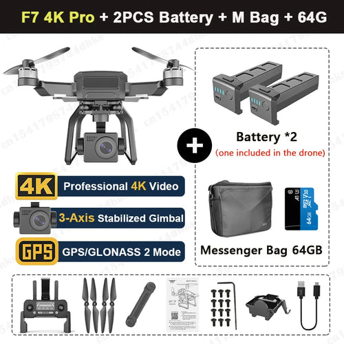 SJRC F7 4K PRO Camera Drone GPS HD 5G WiFi FPV 3KM 3 Axis Gimbal EIS, RiotNook, Other, sjrc-f7-4k-pro-camera-drone-gps-hd-5g-wifi-fpv-3km-3-axis-gimbal-eis-1509247951, Drones & Accessories, RiotNook