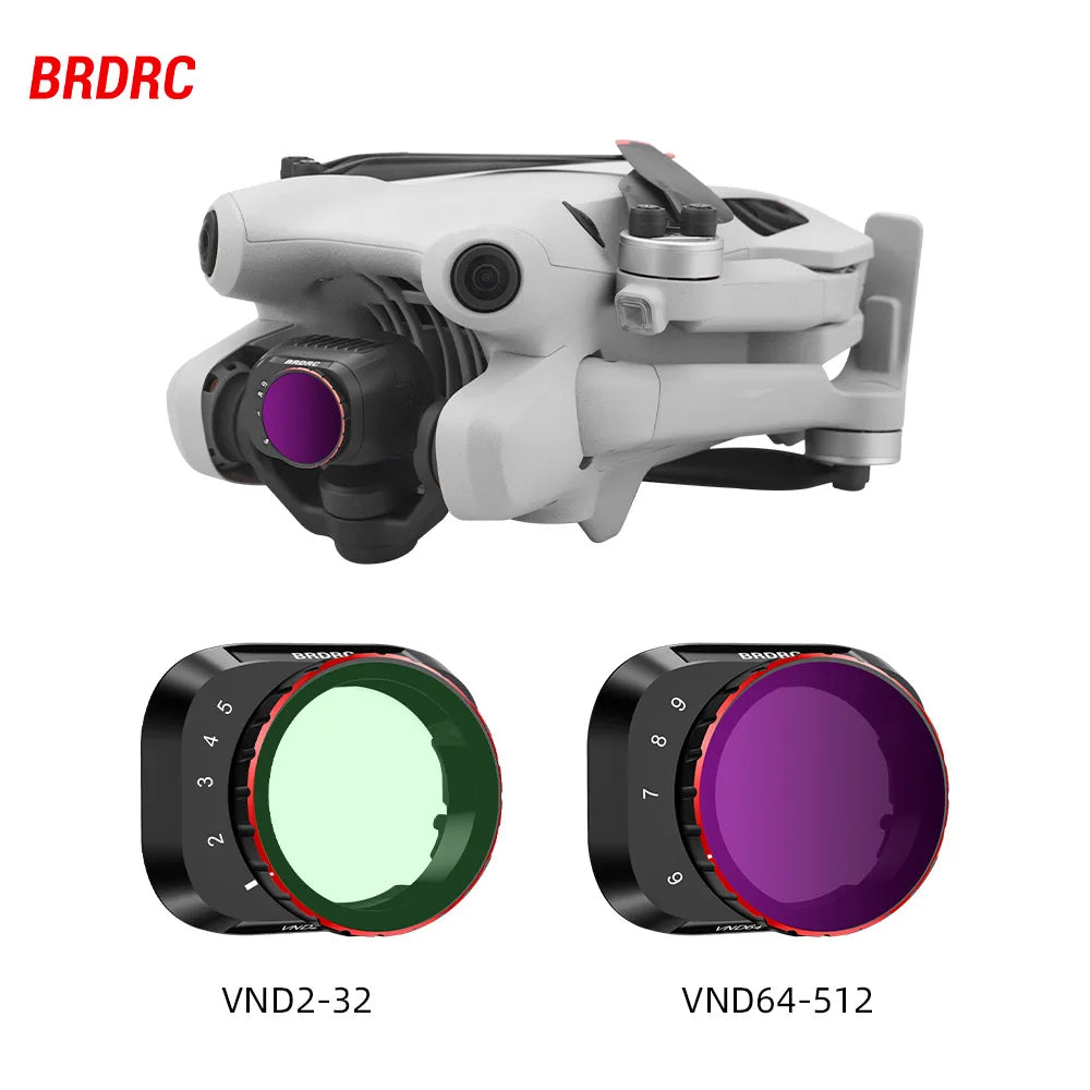 BRDRC VND Lens Filters for DJI Mini 4 Pro Drone VND4-32/64-512, RiotNook, Other, brdrc-vnd-lens-filters-for-dji-mini-4-pro-drone-vnd4-32-64-512-90079, Drones & Accessories, RiotNook